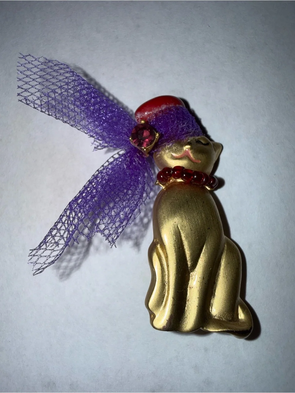 Vintage Signed TC (Trading Company) Gold-toned Cat Brooch